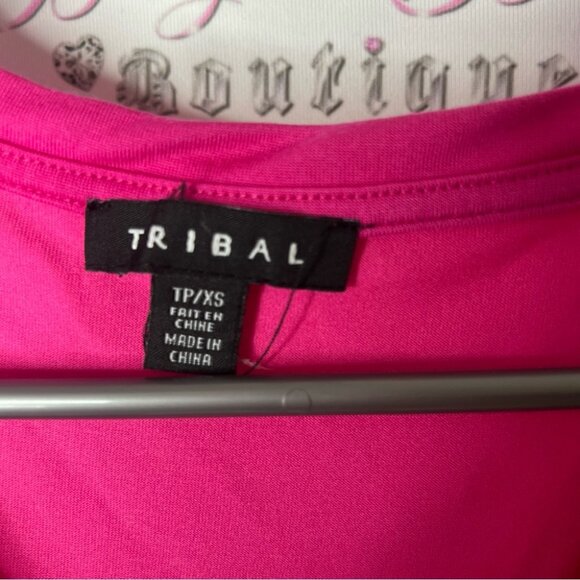 Tribal tank top Vneck flowy comfy bright Fuchsia V-Neck Tank Top - Picture 6 of 8